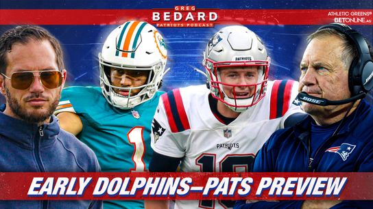 .@athleticgreens Podcast & Video: Bedard Patriots Pod - This is not a bridge year; Dolphins breakdown taken at BSJ Headquarters (Bedard Columns)
